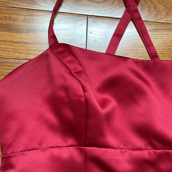 BILL LEVKOFF Dress Formal Cranberry Red Prom Wedding Straps Womens 18 - Picture 6 of 15